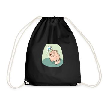 doux chat - Sac de sport léger - noir - Devant