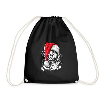 Santa Newfoundland Christmas Dogs Wilsigns - Drawstring Bag - black - Front