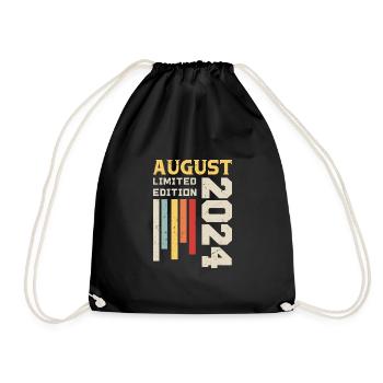 August 2024 - Geburtstagsgeschenk August 2024 August - Turnbeutel - Schwarz - Vorne