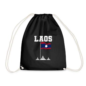 Laos Lao Laotien drapeau Temple Lao I cadeau - Sac de sport léger - noir - Devant