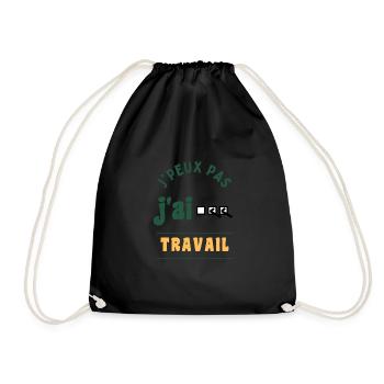 J'peux pas, j'ai travail - Sac de sport léger - noir - Devant
