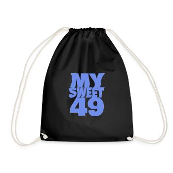 Sweet 49 - Drawstring Bag - black - Front