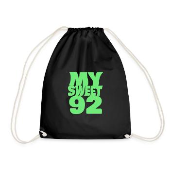Birthday 92 - Drawstring Bag - black - Front