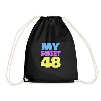 Sweet 48 - Drawstring Bag - black - Front
