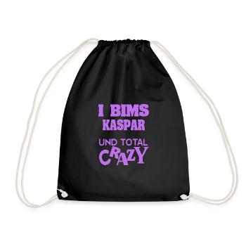 Geschenk für Kaspar - Turnbeutel - Schwarz - Vorne