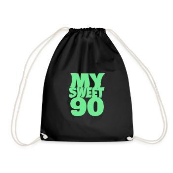 Sweet 90 - Drawstring Bag - black - Front