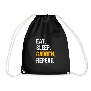 Eat Sleep Garden Repeat Gardening Gardener Horticu - Turnbeutel - Schwarz - Vorne