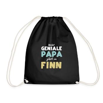 Dieser Geniale Papa Gehört Zu Finn - Turnbeutel - Schwarz - Vorne