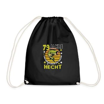 Geburtstag Toller Hecht Alter Jahre 79 - Turnbeutel - Schwarz - Vorne