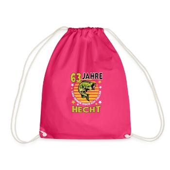 Geburtstag Toller Hecht Alter Jahre 63 - Turnbeutel - Fuchsia - Vorne