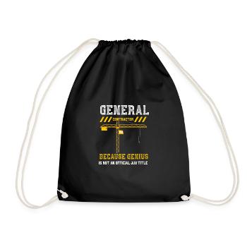 General Contractor Because Geniu... - Turnbeutel - Schwarz - Vorne