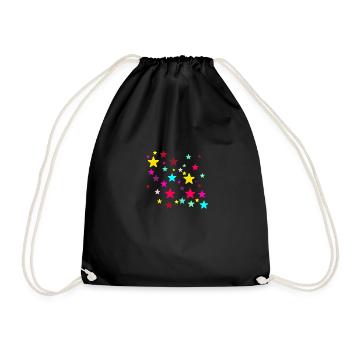 Stars, star, colorful stars - Drawstring Bag - black - Front