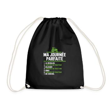 Ma journée parfaite conduire un tracteur - Sac de sport léger - noir - Devant