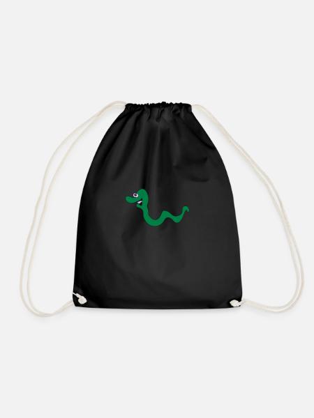 wormy - Drawstring Bag - black