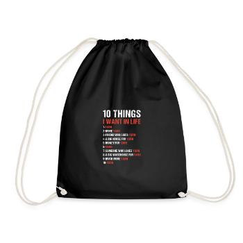 10 choses que je veux tricoter dans la vie - Sac de sport léger - noir - Devant