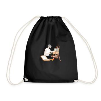 Painter Draw Painting Paint Picture - Drawstring Bag - black - Front