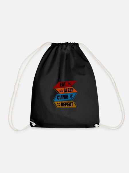 Eat Sleep Climb Repeat Shirt - Drawstring Bag - black