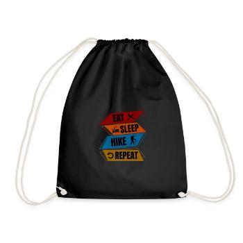 Eat Sleep Hike Repeat Shirt - Drawstring Bag - black - Front
