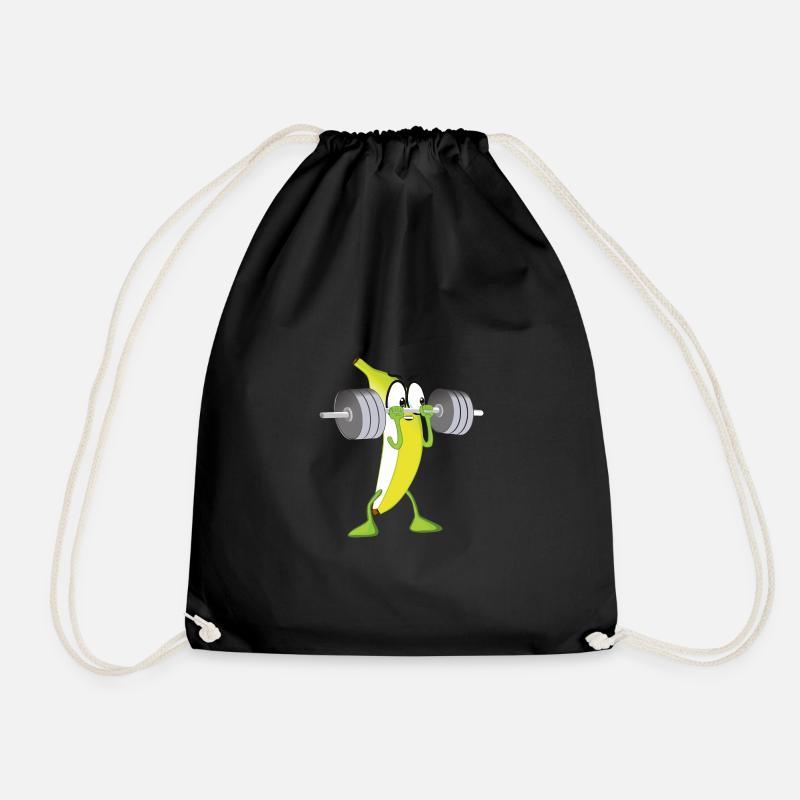 Funny Banana Gym - Drawstring Bag - black