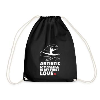 I love artistic gymnastics stylish - Drawstring Bag - black - Front