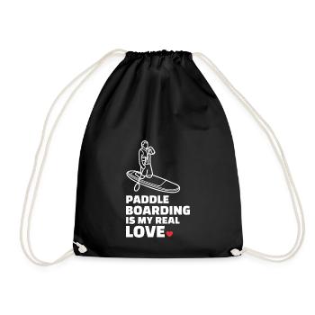 I love paddleboarding - Drawstring Bag - black - Front