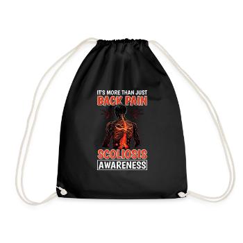 It's More Than Back Pain, Scoliosis Awareness 9 - Drawstring Bag - black - Front
