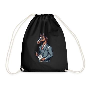 Cute Horse Teacher - Drawstring Bag - black - Front