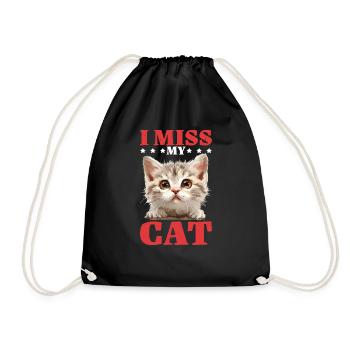 I Miss My Cat 2 - Turnbeutel - Schwarz - Vorne