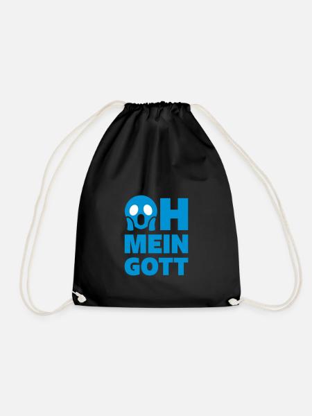 OH MY GOD | CRY - Drawstring Bag - black