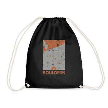 Bouldern Boulderer Boulder Sprüche Geschenk - Turnbeutel - Schwarz - Vorne