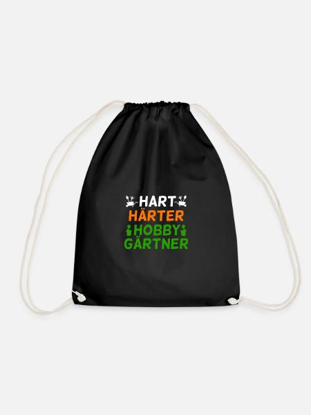 Hart Härter Hobbygärtner - Gärtner Sprüche Tshirt - Turnbeutel - Schwarz