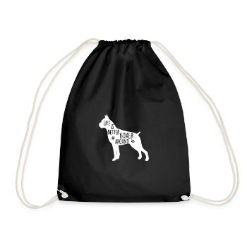Boxer chien graphique pour les amoureux de chiens de combat blanc - Sac de sport léger - noir - Devant