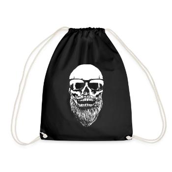 Bart skull hipster - Drawstring Bag - black - Front