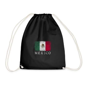 Mexico Mexican Flag Mexico Flag - Drawstring Bag - black - Front
