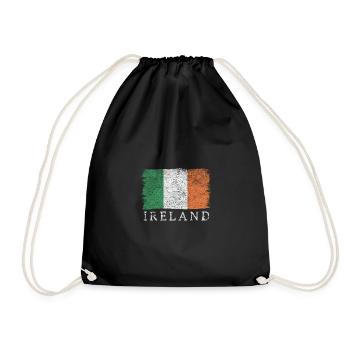 Irland Irische Flagge Irlandflagge - Turnbeutel - Schwarz - Vorne