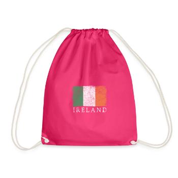 Irland Irische Flagge Irlandflagge - Turnbeutel - Fuchsia - Vorne