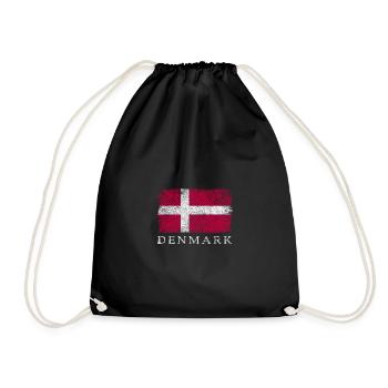 Denmark Danish flag Denmark flag - Drawstring Bag - black - Front