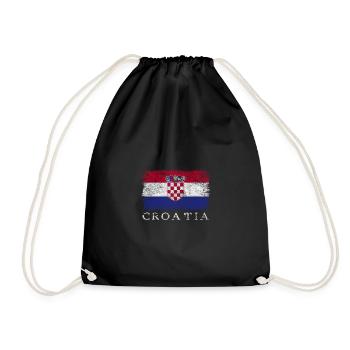 Croatia Croatian flag Croatian flag - Drawstring Bag - black - Front