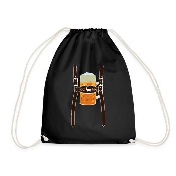 Lederhose & Bier - Turnbeutel - Schwarz - Vorne