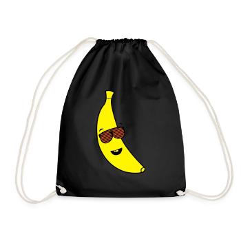 coole_banane_02 - Drawstring Bag - black - Front