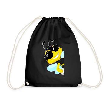 Bee Cool Honeybee Gift Idea - Drawstring Bag - black - Front