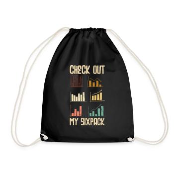 Data Analytics Data Engineering Check Out My 6 Pack - Drawstring Bag - black - Front