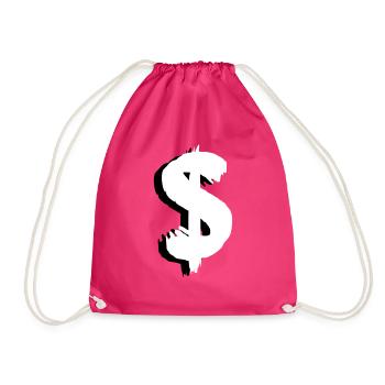 Dollar Money Symbol Cash Dollar Sign Vector - Drawstring Bag - fuchsia - Front