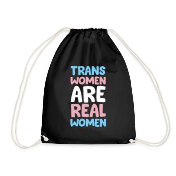 Transfrauen sind echte Frauen LGBTQ - Turnbeutel - Schwarz - Vorne