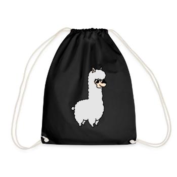 Alpaca Cool - Drawstring Bag - black - Front