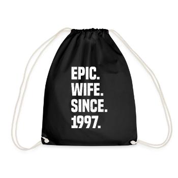 Married 25Th Anniversary Wedding Anniversary Gift - Drawstring Bag - black - Front