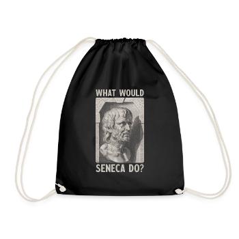 WHAT WOULD SENECA DO? Stoicism Gift - Drawstring Bag - black - Front