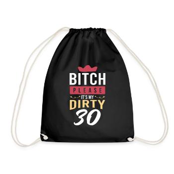 dirty 30 years - Drawstring Bag - black - Front