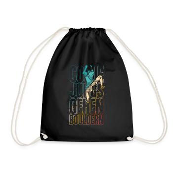 Coole Jungs gehen Bouldern - Klettern Kinder Junge - Turnbeutel - Schwarz - Vorne