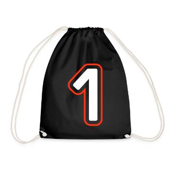 1 number symbol - Drawstring Bag - black - Front
